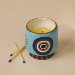 Adopo doftljus incense & smoke 8,8 cm Eye blå