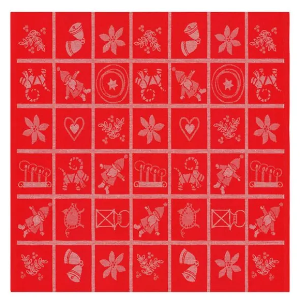 Adventruta bordsduk 80x80 cm röd
