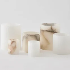 Alabaster ljuslykta S 10 cm naturlig