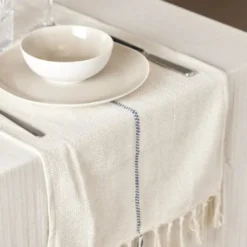 Amala löpare 40x140 cm offwhite/blå