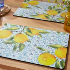 Amalfi bordstabletter 40x30 cm 4-pack lemons