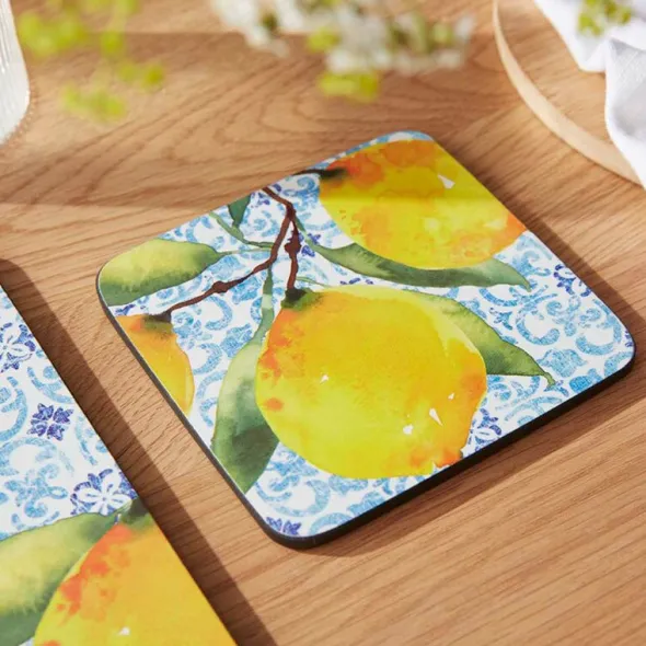 Amalfi glasunderlägg 10,5 cm 6-pack lemons