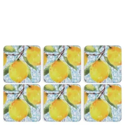 Amalfi glasunderlägg 10,5 cm 6-pack lemons