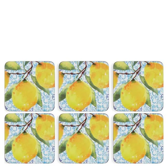 Amalfi glasunderlägg 10,5 cm 6-pack lemons