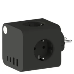 Ampie grenuttag med USB-A & USB-C svart
