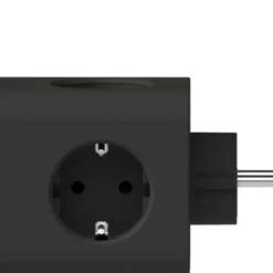 Ampie grenuttag med USB-A & USB-C svart