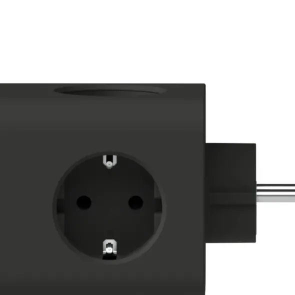 Ampie grenuttag med USB-A & USB-C svart