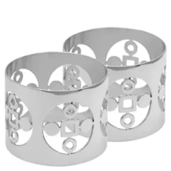 Anima Gemella Servettringar 5 cm 2-pack Silver