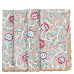 Apple servett scallop 50x50 4-pack beige