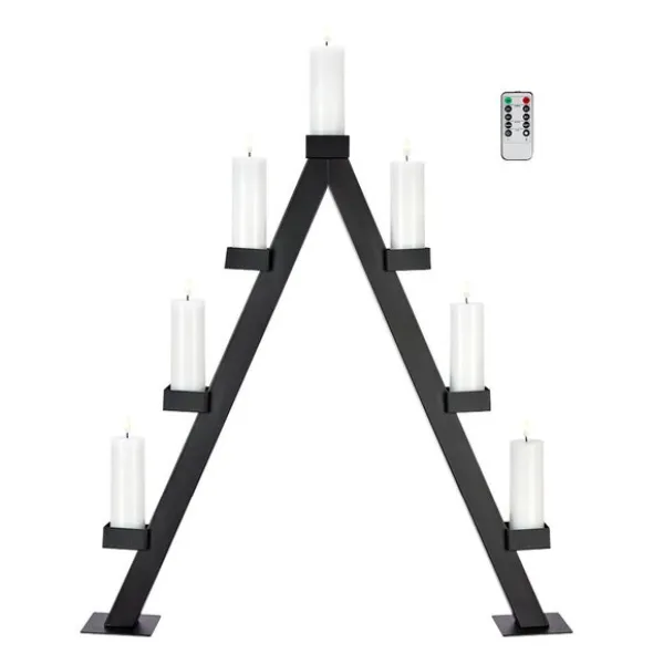 Arbor ljusstake 7 ljus LED trådlös 85 cm svart