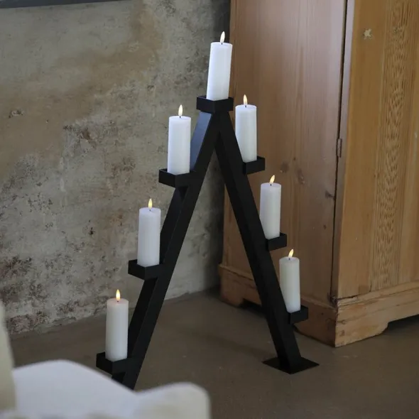 Arbor ljusstake 7 ljus LED trådlös 85 cm svart