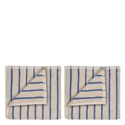 Arto gästhandduk 50x30 cm 2-pack beige/blå smalrandig