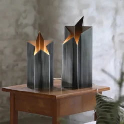 Asteri bordstjärna lampa 27 cm antikt tenn