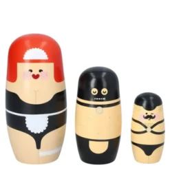 Babushka Sexy Expressions träfigur 3-pack körsbärsträ
