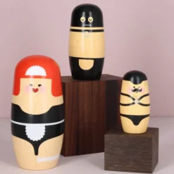 Babushka Sexy Expressions träfigur 3-pack körsbärsträ