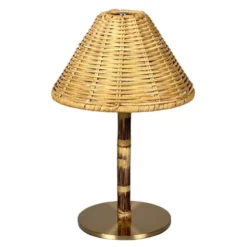 Bamboo bordslampa uppladdningsbar 25 cm rotting