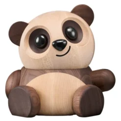Bao Bao panda träfigur 16 cm ask/valnöt