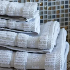 Bath Collection handduk 50x100 cm 2-pack sand beige stripes