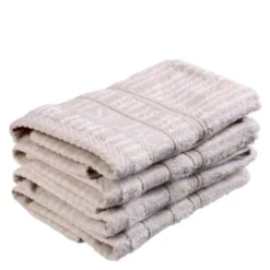 Bath Collection tvättlapp 30x30 cm 4-pack sand beige stripes