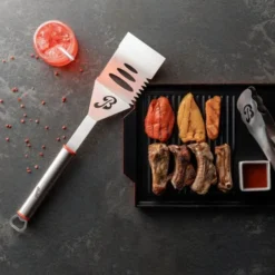 BBQ-set med stekspade och tång 44 cm rostfritt stål
