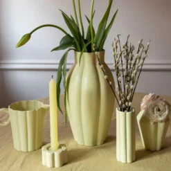 Birgit Vas/Ljusstake 5 cm Pale Yellow