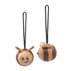 Bi träfigur 3 cm 2-pack gummiträ/sapele