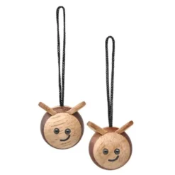 Bi träfigur 3 cm 2-pack gummiträ/sapele
