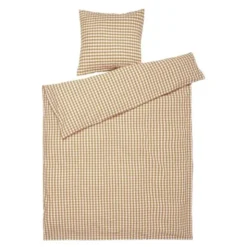 Bæk&Bølge påslakanset 150x210 cm bäckebölja karamell/offwhite