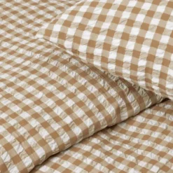 Bæk&Bølge påslakanset 150x210 cm bäckebölja karamell/offwhite