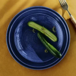 Blå Eld assiett 19 cm blå