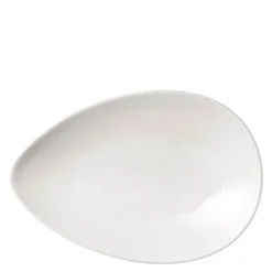 Blå Eld serveringsfat 20x29 cm vit