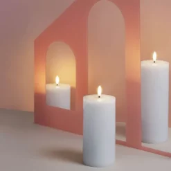 Blockljus LED 7,4x10 cm silk white