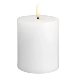 Blockljus LED 7,4x10 cm silk white