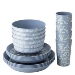 Blomster servis 16 delar nature flower blue