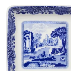 Blue Italian assiett fyrkantig 7,5 cm 4-pack blå/vit