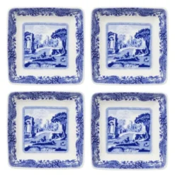 Blue Italian assiett fyrkantig 7,5 cm 4-pack blå/vit
