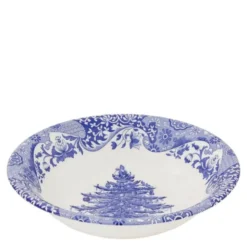 Blue Italian Christmas Tree skål 20 cm 71 cl blå/vit
