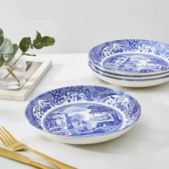 Blue Italian pastatallrik 23 cm blå/vit