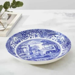 Blue Italian pastatallrik 23 cm blå/vit