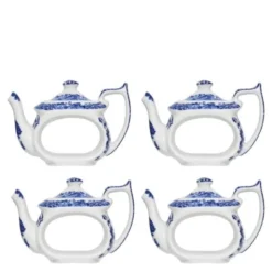 Blue Italian servettring 4-pack blå/vit