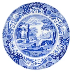 Blue Italian tallrik flat 27 cm blå/vit