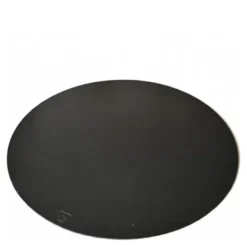 Bordstablett i läder rund 35 cm svart