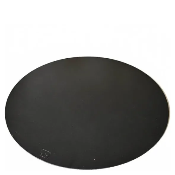 Bordstablett i läder rund 35 cm svart