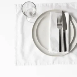 Bordstablett 35x50 cm bleached white linen