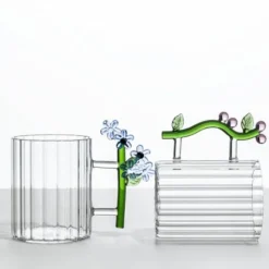 Botanica optiskt mugg 45 cl blomma rosa