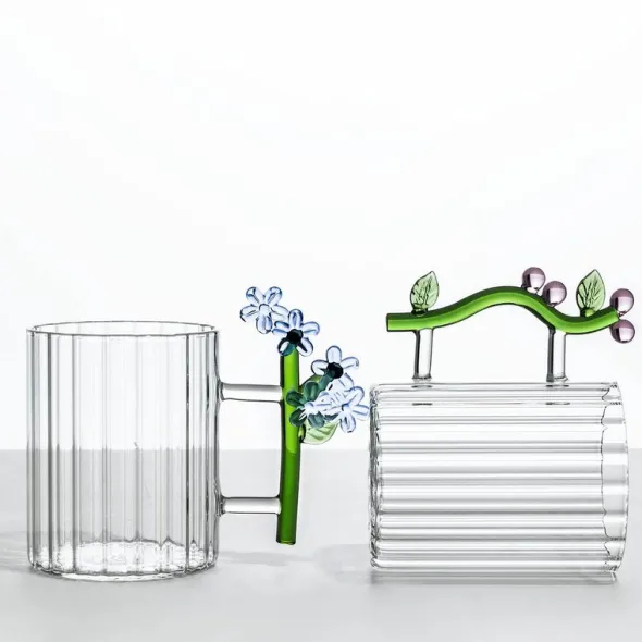 Botanica optiskt mugg 45 cl blomma rosa