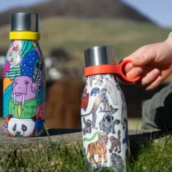Bottle Up Gullsløyfe termosflaska med handtag 28 cl vit