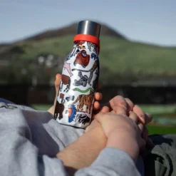 Bottle Up Gullsløyfe termosflaska med handtag 28 cl vit