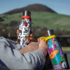 Bottle Up Gullsløyfe termosflaska med handtag 28 cl vit