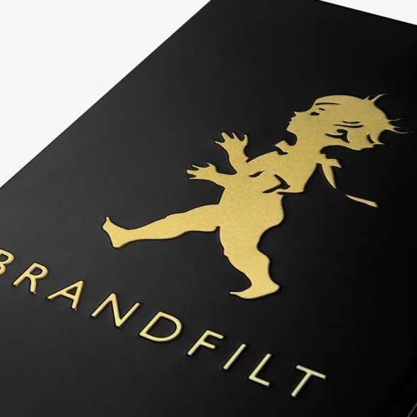 Brandfilt 120x120 cm Svart/Guld